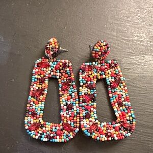 Colorful Beaded Statement Earrings